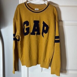 GAP Mustard Sweater with Navy Accents